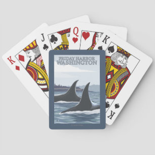 Orca Whales #1 - Vrijdag Harbour, Washington Pokerkaarten