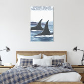 Orca Whales #1 - Whidbey, Washington Canvas Afdruk (Insitu (Slaapkamer))
