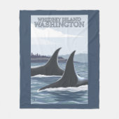 Orca Whales #1 - Whidbey, Washington Fleece Deken (Voorkant)