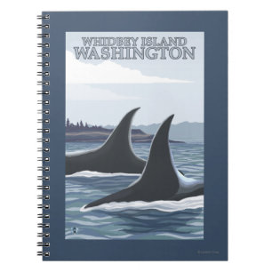 Orca Whales #1 - Whidbey, Washington Notitieboek