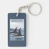 Orca Whales #1 - Whidbey, Washington Sleutelhanger (achterkant)