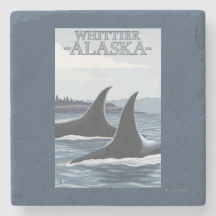 Orca Whales #1 - Whittier, Alaska Stenen Onderzetter