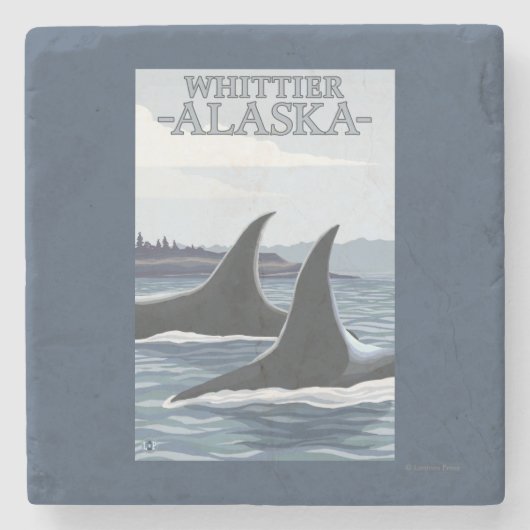 Orca Whales #1 - Whittier, Alaska Stenen Onderzetter (Voorkant)