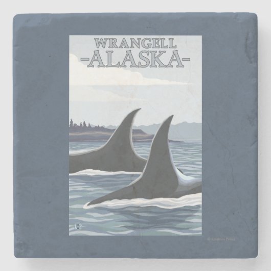 Orca Whales #1 - Wrangell, Alaska Stenen Onderzetter (Voorkant)