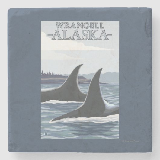 Orca Whales #1 - Wrangell, Alaska Stenen Onderzetter (Voorkant)