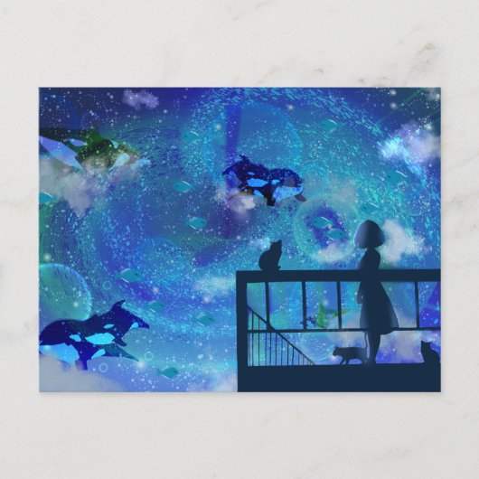 Orca Whales Briefkaart (Voorkant)