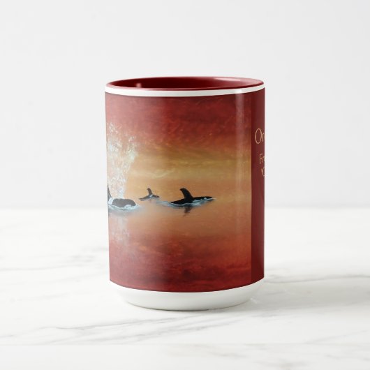 Orca Whales! Killer walales in zonsondergang Mok (Midden)