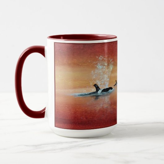 Orca Whales! Killer walales in zonsondergang Mok (Links)