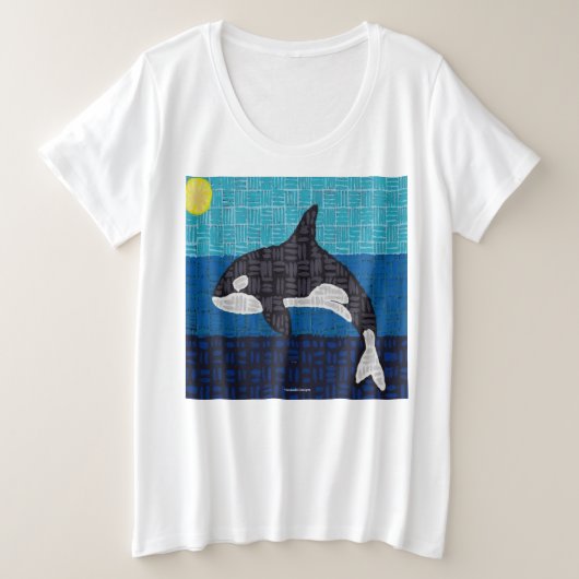 Orca (wit) - Dames T-shirt plusmaten (Design voorkant)