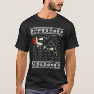 Orca Xmas lelijke trui stijl Santa verlichting Orc T-shirt