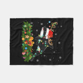 Orca Xmas Lighting Reindeer Santa Hat Orca Christm Fleece Deken (Voorkant (Horizontaal))