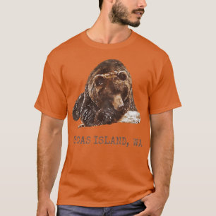 Orcas Island Brown Grizzly Beer in Snow Washington T-shirt