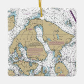 Orcas Island Nautical Chart Keramisch Ornament (Voorkant)