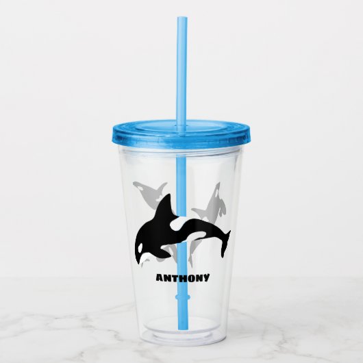 Orcas Killer Whales - Aangepaste reisbeker Acryl Drinkbeker (Voorkant)