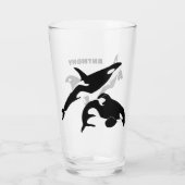 Orcas, Killer Whales Personalized Glas (Achterkant)