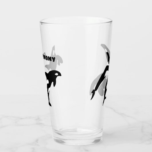 Orcas, Killer Whales Personalized Glas (Links)