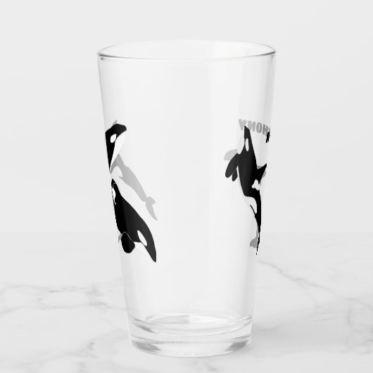 Orcas, Killer Whales Personalized Glas (Rechts)