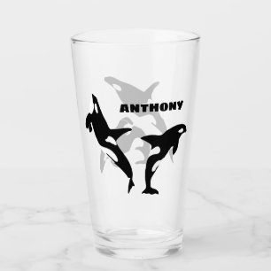 Orcas, Killer Whales Personalized Glas