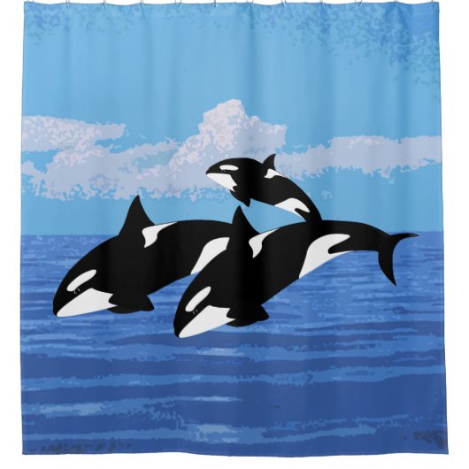 Orcas Shower Curtain Douchegordijn (Voorkant)