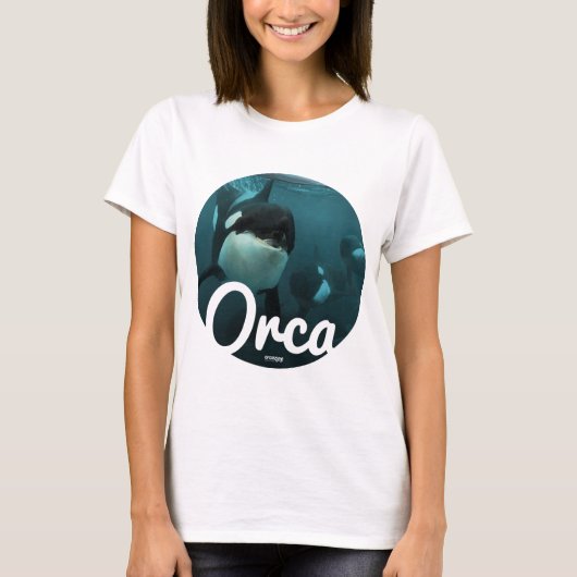 Orcas underwater circle t-shirt (Voorkant)