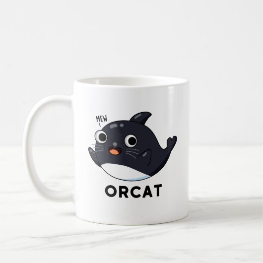 Orcat Funny Cat Orca Pun Koffiemok (Links)