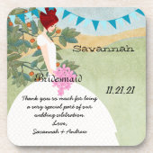 Orchard Buntings Red Hair Bridesmaid Onderzetter (Voorkant)