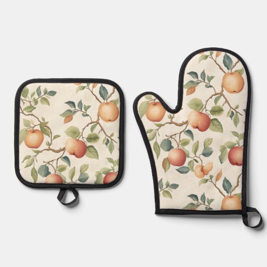 Orchard Delight Oven Mitt en Pot Holder Set (Voorkant)