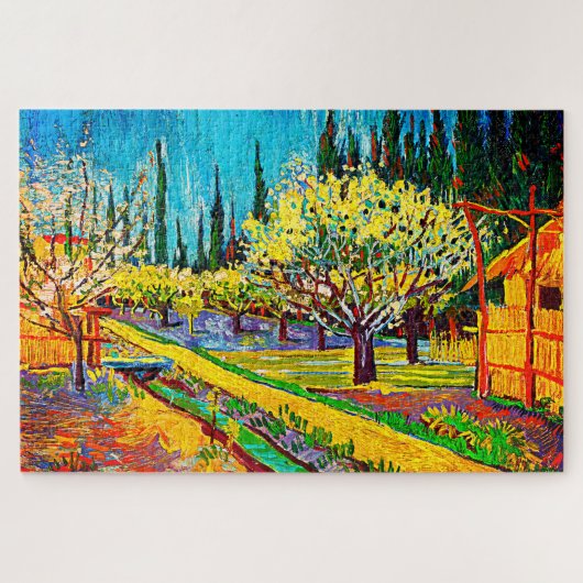 Orchard, grens door Cypresses Vincent Van Gogh Legpuzzel (Horizontaal)