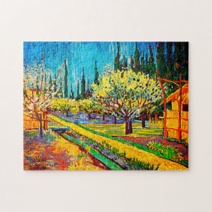 Orchard, grens door Cypresses Vincent Van Gogh Legpuzzel