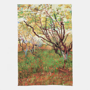 Orchard in Blossom door Vincent van Gogh Theedoek