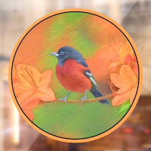 Orchard Oriole zangvogel schilderij originele voge Raamsticker