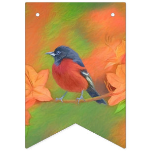 Orchard Oriole zangvogel schilderij originele voge Vlaggetjes