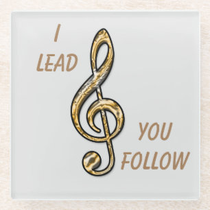 Orchestra Conductor Band Leader Gold Clef Musical Glazen Onderzetter