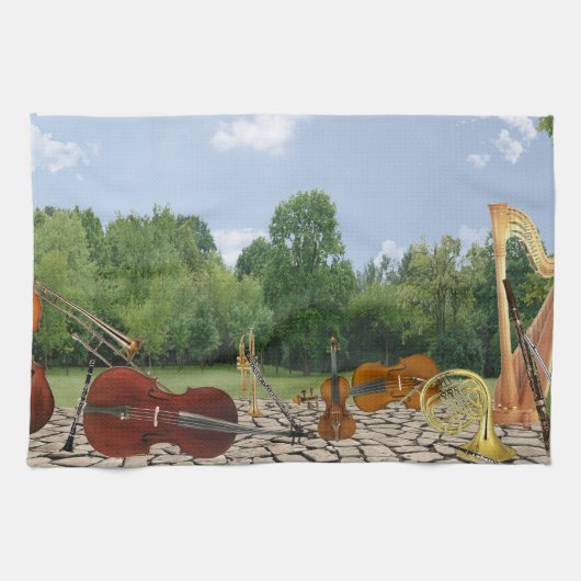 Orchestra Instruments in the Park Theedoek (Horizontaal)