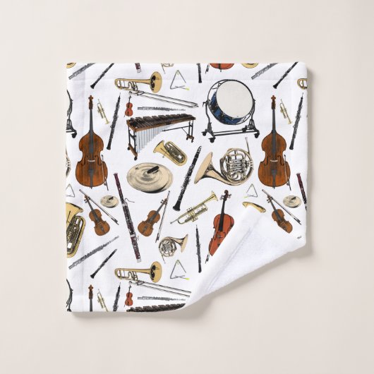 Orchestra Instruments Pattern Bad Handdoek (Wasdoekje)