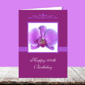 Orchid 100th Birthday Card Kaart