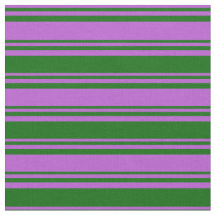 Orchid and Dark Green Colored Stripes Pattern Stof