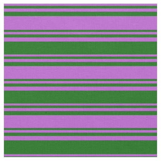 Orchid and Dark Green Colored Stripes Pattern Stof (Close Up)