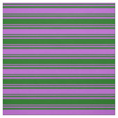 Orchid and Dark Green Colored Stripes Pattern Stof (Swatch)