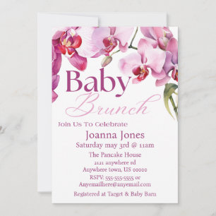 Orchid Baby Brunch / Baby shower Invitation Cartes