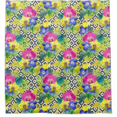 Orchid Begonia en Palm Leaves Douchegordijn (Voorkant)