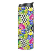 Orchid Begonia en Palm Leaves | Monogram Thermosbeker (Gedraaid links)