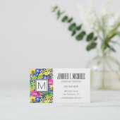 Orchid Begonia en Palm Leaves | Monogram Visitekaartje (Staand voorkant)