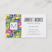 Orchid Begonia en Palm Leaves | Monogram Visitekaartje (Voorkant)