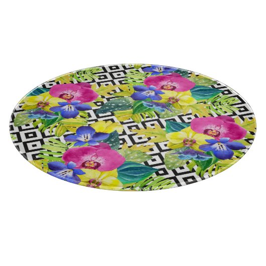 Orchid Begonia en Palm Leaves Snijplank (Hoek)