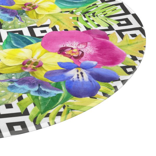 Orchid Begonia en Palm Leaves Snijplank (Hoek)