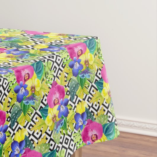 Orchid Begonia en Palm Leaves Tafelkleed (Voorbeeld)