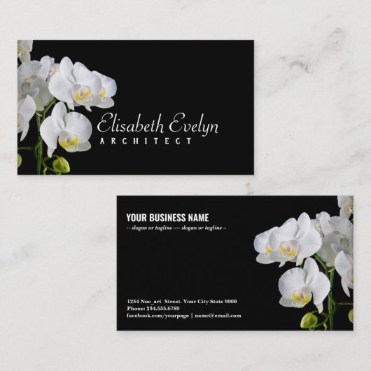 Orchid - Bloem hy6767 Visitekaartje (Voorkant / Achterkant)