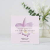 Orchid bloom violet moderne bruiloft met behoud va save the date (Staand voorkant)