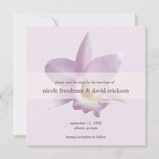 Orchid bloom violet moderne bruiloft met behoud va save the date